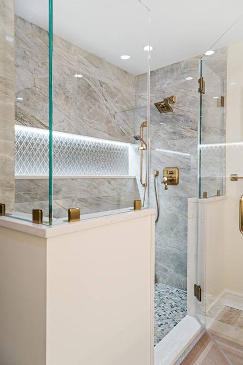 Warm Wood & Gold Accent Bathroom — photo 14