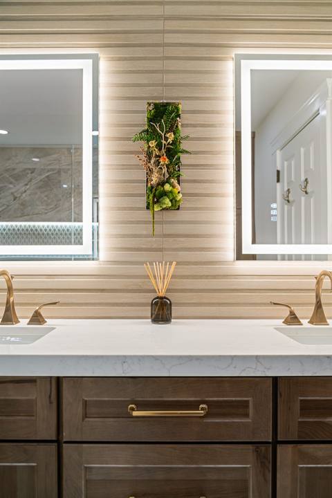 Warm Wood & Gold Accent Bathroom — photo 5