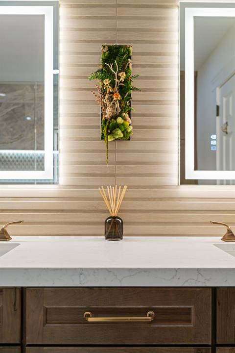 Warm Wood & Gold Accent Bathroom — photo 3