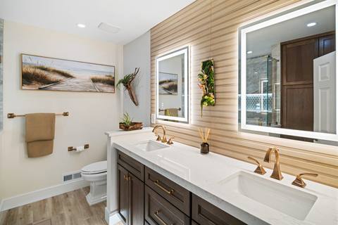 Warm Wood & Gold Accent Bathroom — photo 1