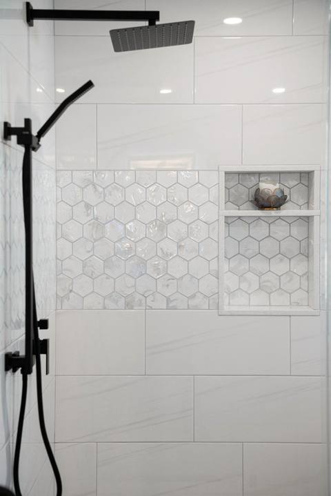 Modern Matching Bathroom Remodel — photo 5