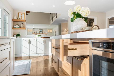 Transitional Kitchen with Custom Entertaining Features