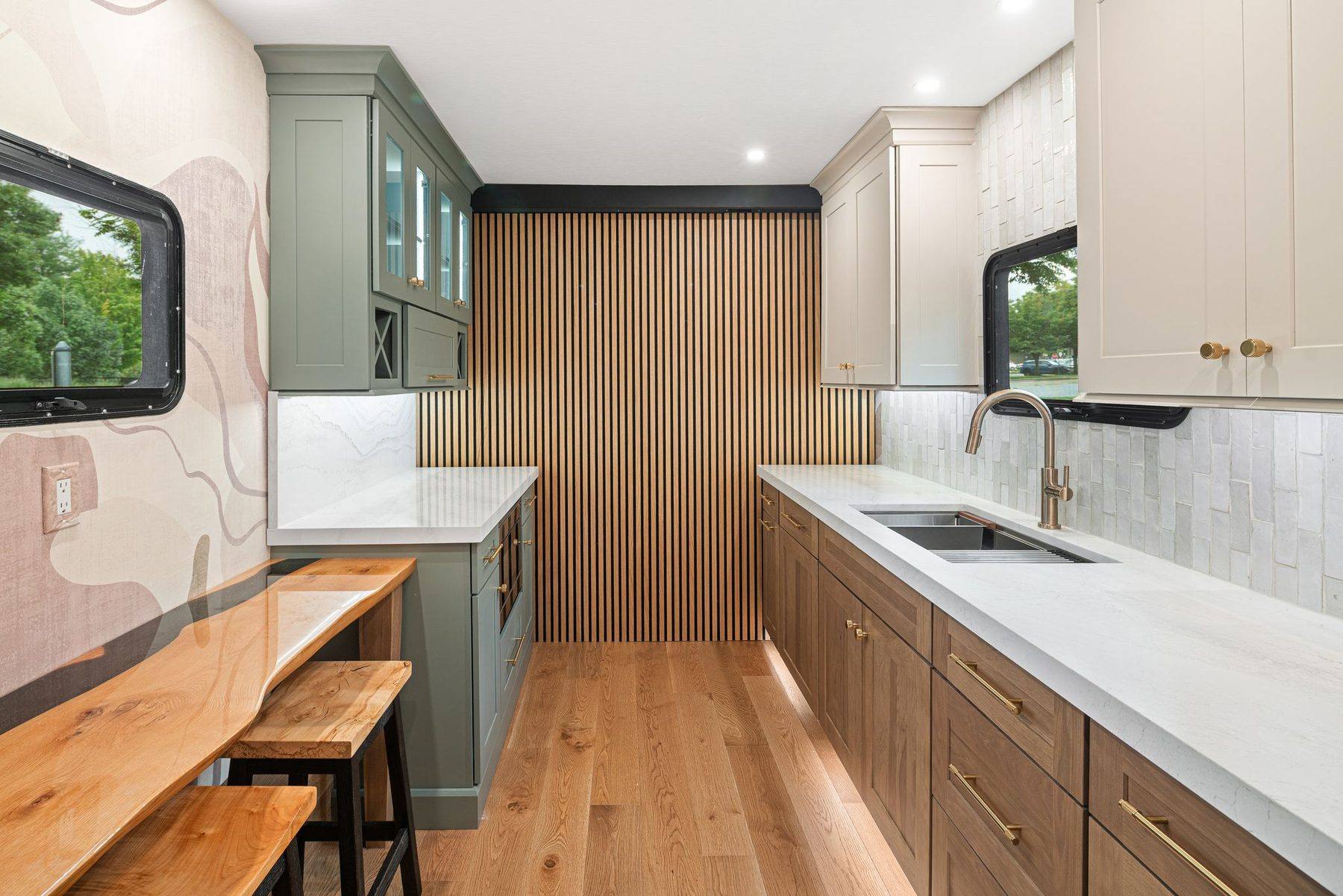 Wide view of the Kitchen Condo interior layout