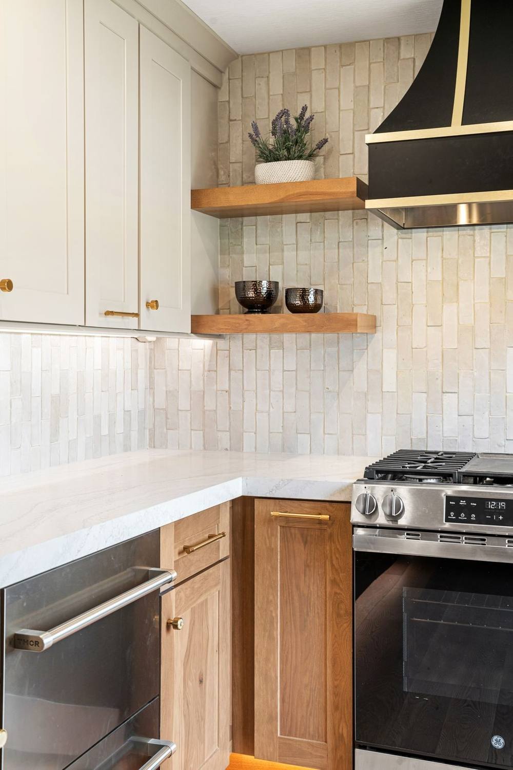 Kitchen Condo cooking area and shelving detail